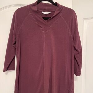 J Jill Affinity French Terry Tunic Size Small Burgundy Color
